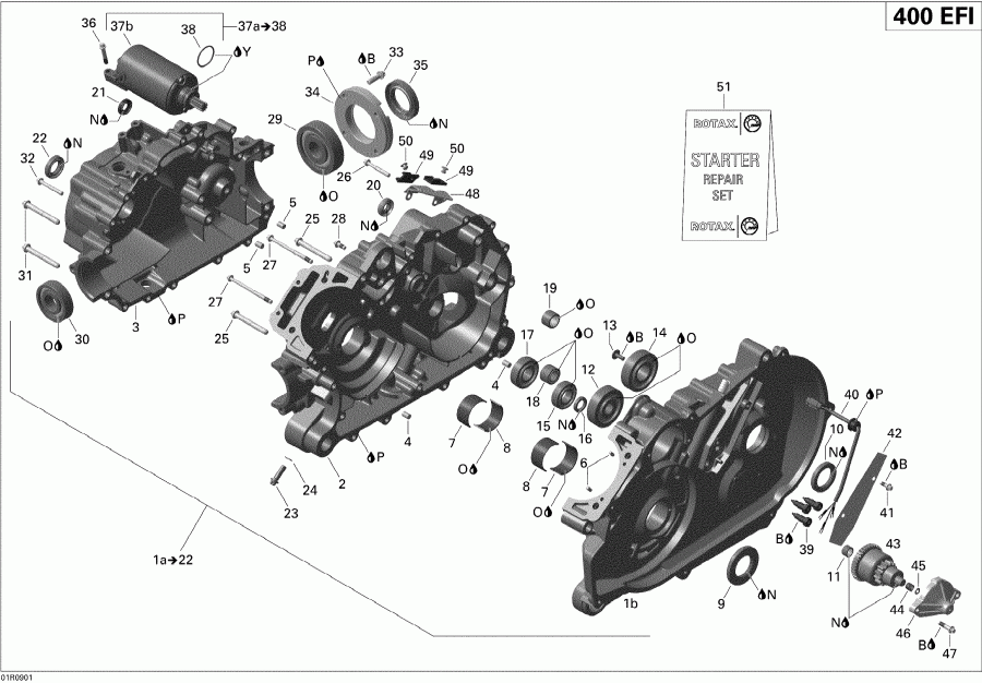 Bombardier  Outlander 400 EFI, 2009 - Crankcase