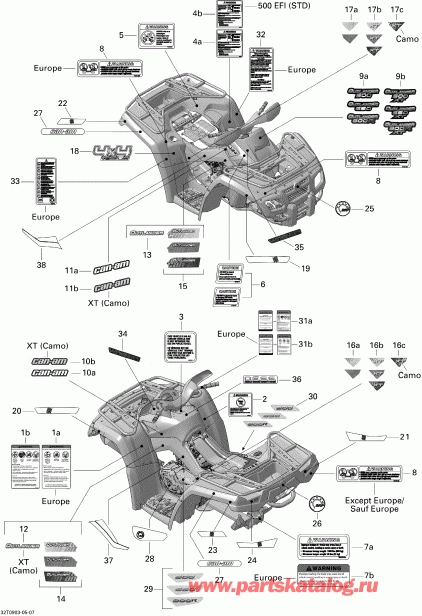  BRP  Outlander 800R EFI XT, 2009 -  Xt