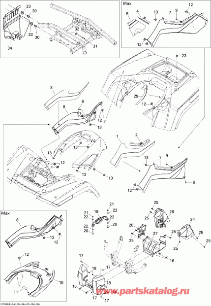 BRP Outlander Max 650 EFI, 2009 - Body And Accessories 3, Std