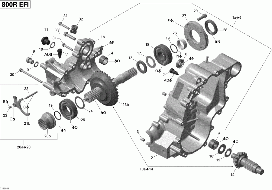  BRP Renegade 800R EFI X, 2009 - Gear Box Output Shaft