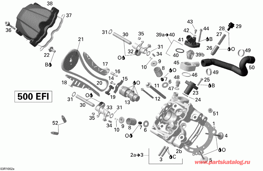  Bombardier Outlander Max 500 EFI Ltd, 2010 - Cylinder Head, Front