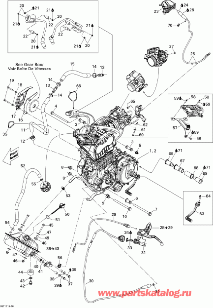 ATV   DS 450 EFI, 2011 - Engine And Engine Support