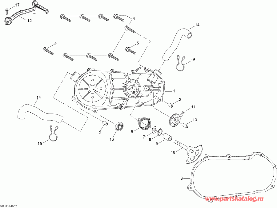  BRP  DS 90, 2011 - Cvt Cover And Kick Stater