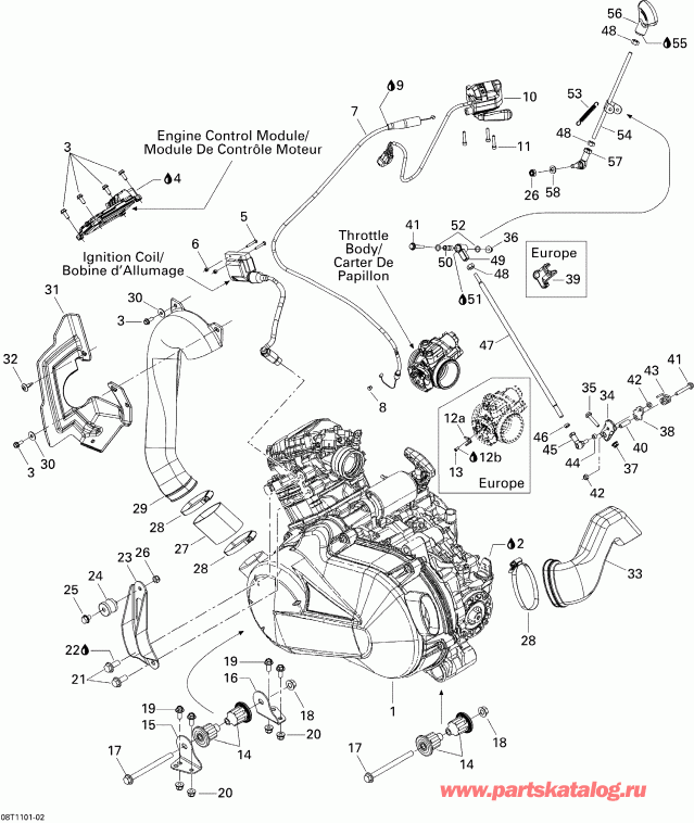  BRP  Outlander Max 400 EFI, 2011 - Engine And Engine Support