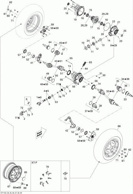 ���������� Bombardier ����������� Outlander Max 500 EFI, 2011 - Drive System, Front