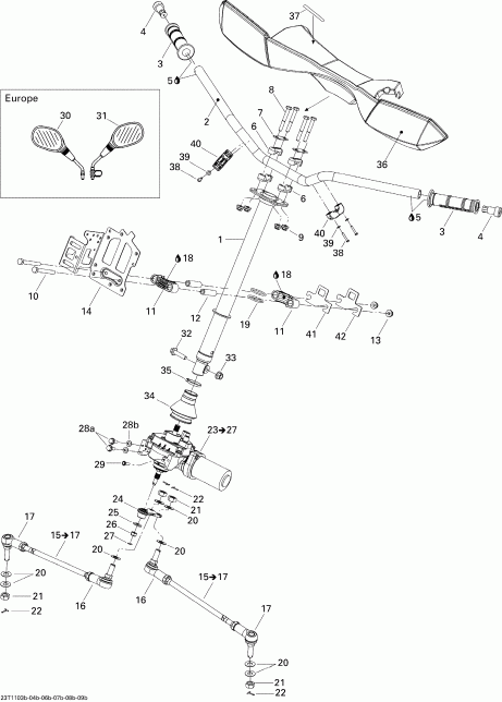  Bombardier  Outlander Max 650 EFI, 2011 - Steering Xt, Xtp