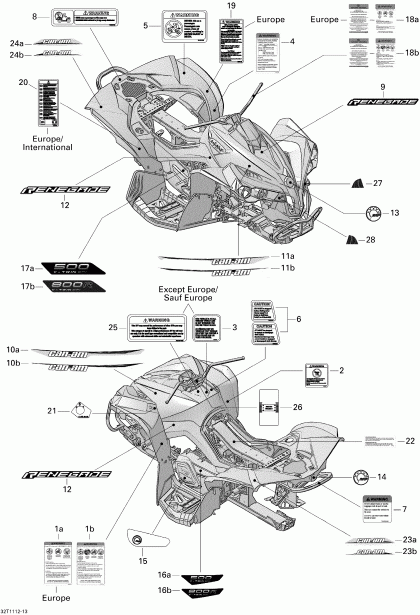 ATV  Renegade 800R EFI, 2011 - Decals