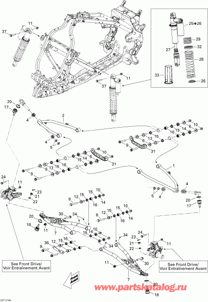  Bombardier DS 450EFI Xxc & Xmx, 2012 - Front Suspension Xmx