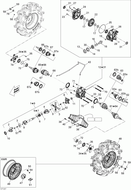  Bombardier Outlander 800REFI Xmr, 2012  - Drive System, Rear
