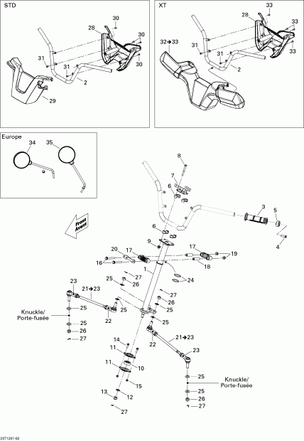  Outlander STD, XT, 400 EFI, 2012  - Steering