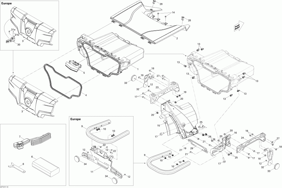  BRP  Outlander STD, XT, 800R EFI, 2012 - Rear Cargo Box