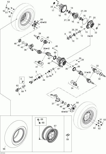   Renagade 500EFI STD, 2012 - Drive System, Front