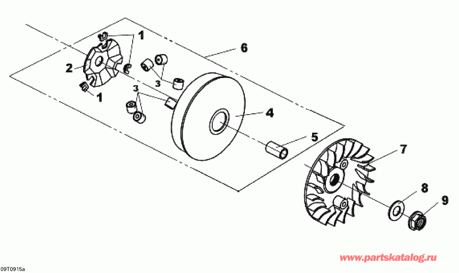  Bombardier  DS 250 NA, CE & INT, 2013 - Drive Pulley