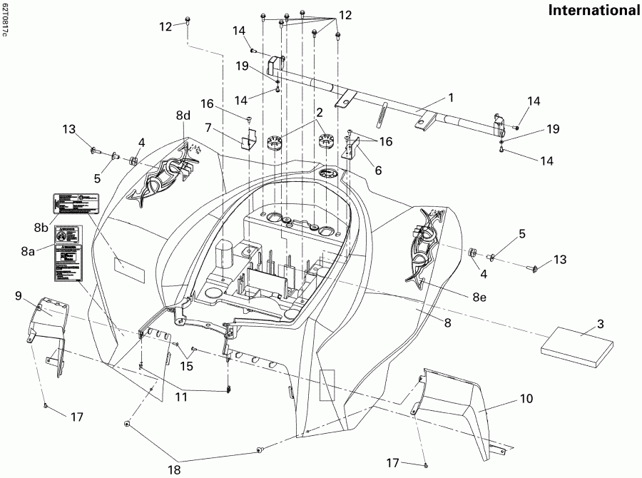 Мотовездеход BRP модель DS 250 NA, CE & INT, 2013 - Rear Fender International ATV  DS 250 NA, CE & INT, 2013 - Rear Fender International