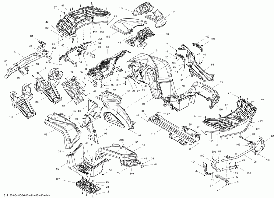 ATV Bombardier ����������� Outlander 500EFI STD, DPS & XT, 2013 - Body And Accessories