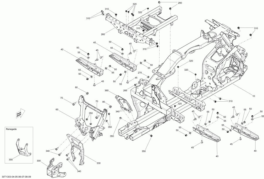   Outlander 650EFI STD, DPS & XT, 2013 - Frame