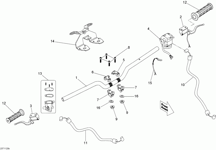 Bombardier  DS 90 X Mini, 2014 - Handlebar