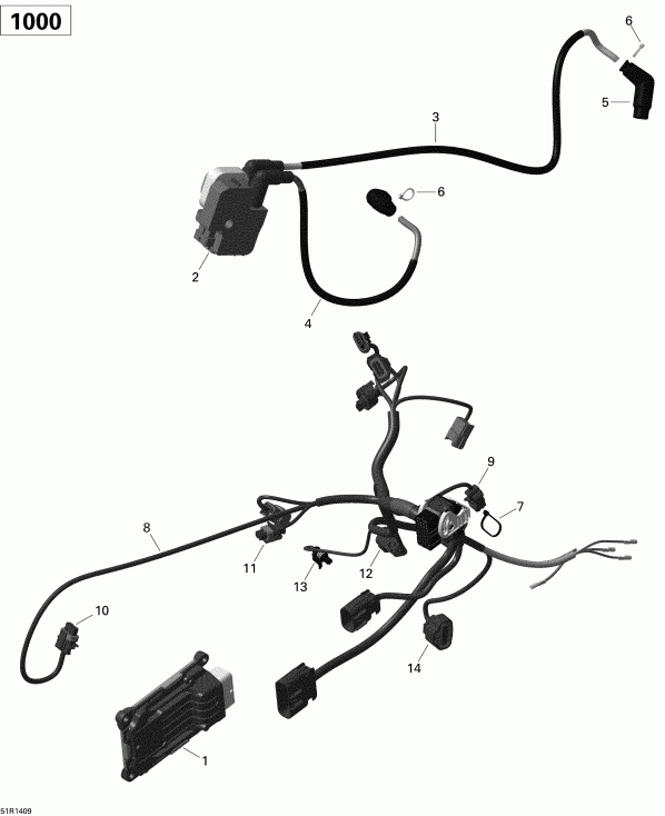   Outlander MAX 1000EFI LTD, 2014  - Engine Harness And Electronic Module