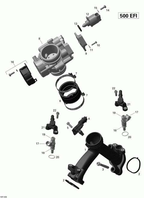   Outlander MAX 500EFI STD, DPS & XT, 2014 - Air Intake Manifold And Throttle Body