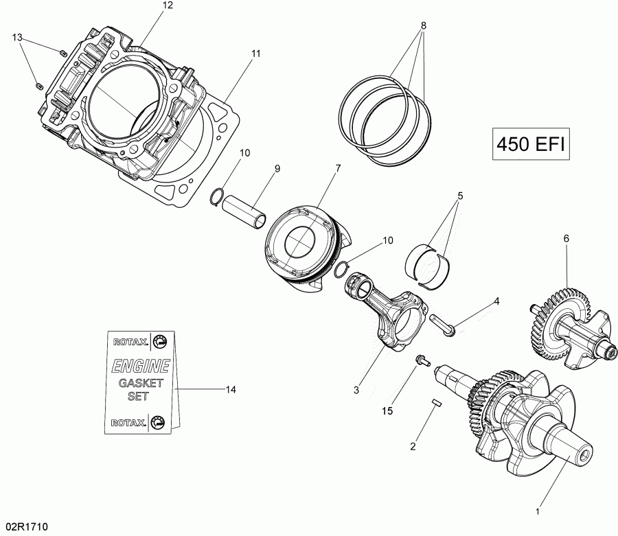 ����������  Outlander 450 EFI, 2018 - Crankshaft And Pistons 450 Efi