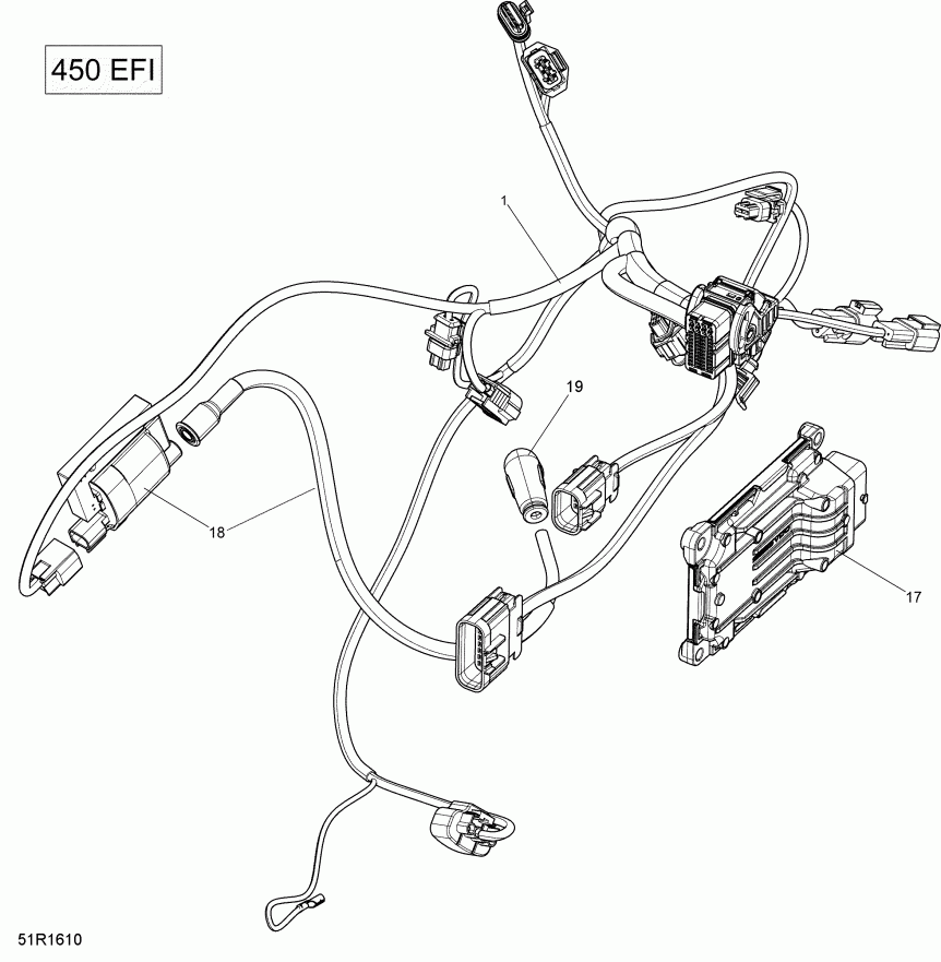  Outlander MAX 450 EFI, (Including T3 old EU Regulation - Built before Nov 2017) MY2018 - Engine Harness And Electronic Module 450 Efi