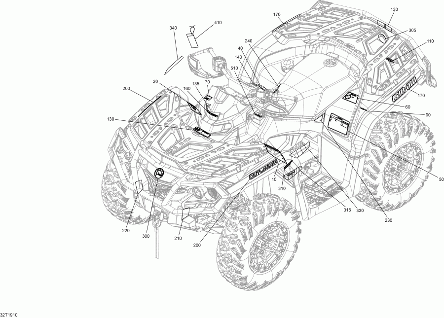  BRP 002 - Outlander 850 EFI - North America, 2019  -  Std