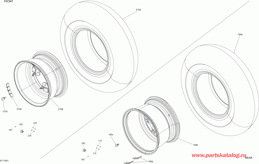 ������������ BRP 003 - Outlander 570 EFI - International - European Communities, 2019 - Wheels Outlander Dps