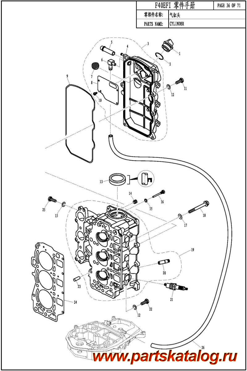   ,    , Parsun,  F40 EFI CYLINDER