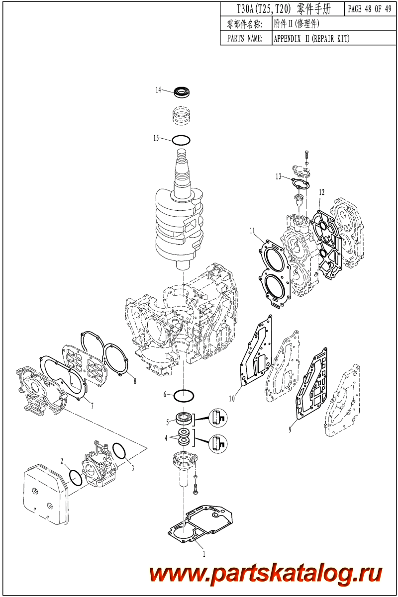  ,  , Parsun,  T25A APPENDIX II ( ) - APPENDIX II(REPAIR KIT)