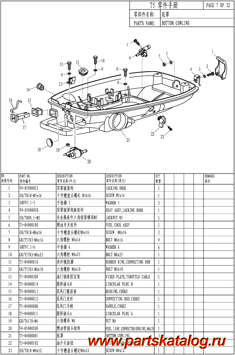  ,    , ,  T5.8 BOTTOM COWLING /  