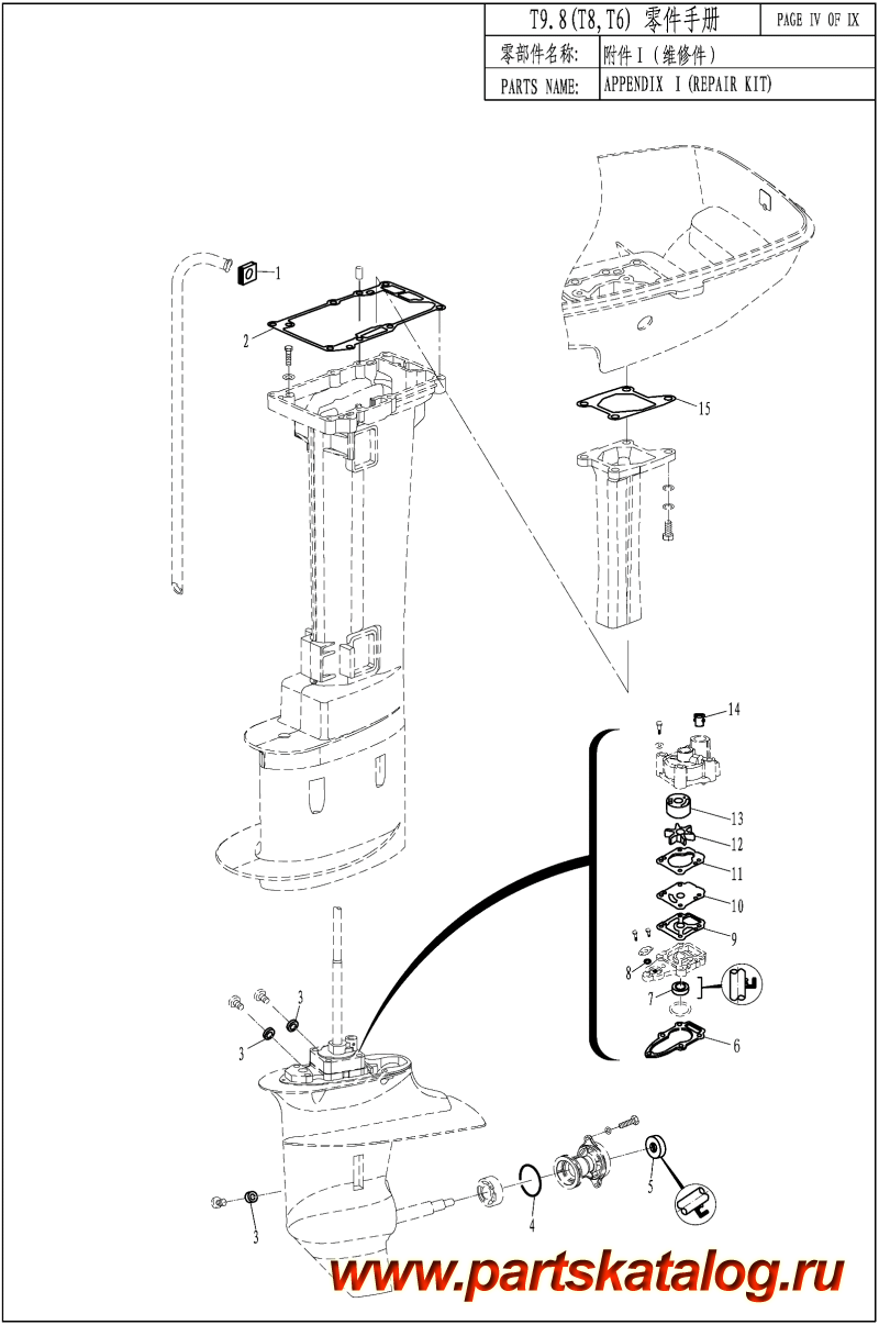  ,   , Parsun,  T9.8 APPENDIX I(REPAIR KIT)