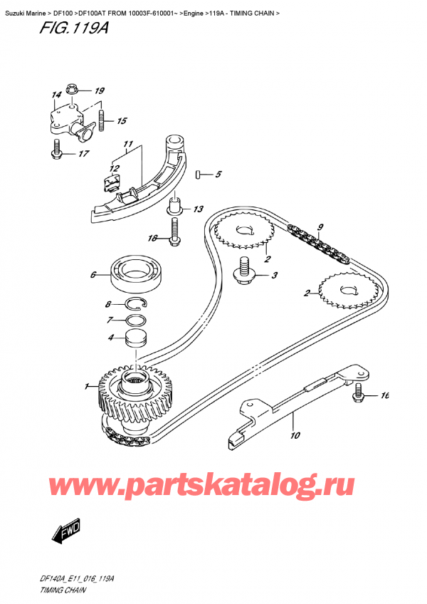 , , Suzuki DF100AT   FROM 10003F-610001~ , Timing  Chain