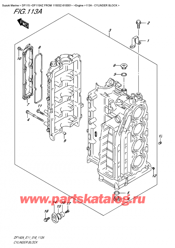  ,   , SUZUKI DF115A ZL / ZX   FROM 11503Z-610001~ , Cylinder  Block