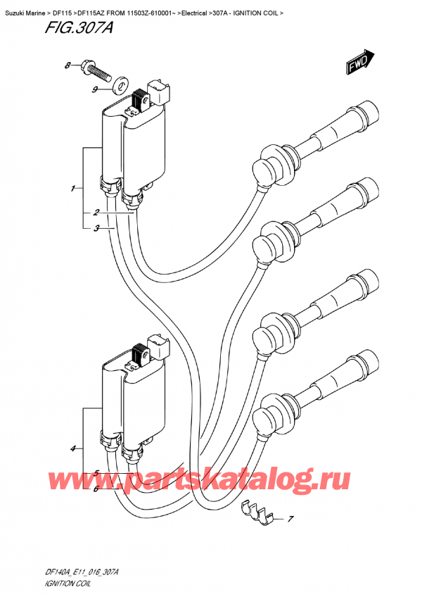   ,   ,  DF115A ZL / ZX   FROM 11503Z-610001~ , Ignition  Coil