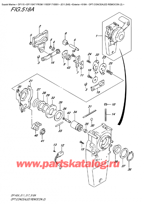  ,   , Suzuki DF115A TL / TX FROM 11503F-710001~ (E11), Opt:concealed  Remocon  (2)