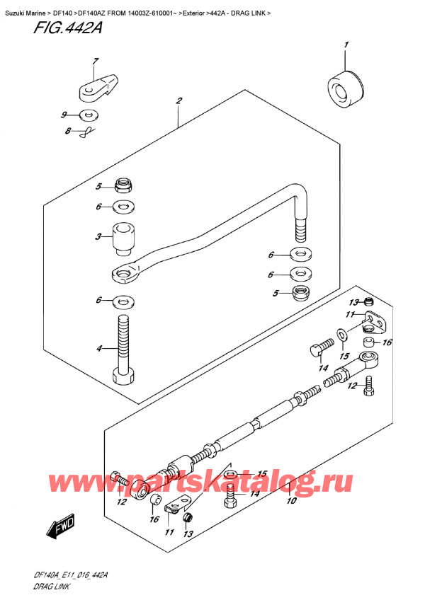  ,  ,  DF140A ZL / ZX FROM 14003Z-610001~ (E11), Drag  Link