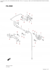 206B - Clutch Rod (Df9.9Br,Df9.9Bt,Df15Ar,Df15At,Df20Ar, (206B - Тяга сцепления (Df9.9Br, Df9.9Bt, Df15Ar, Df15At, Df20Ar,)