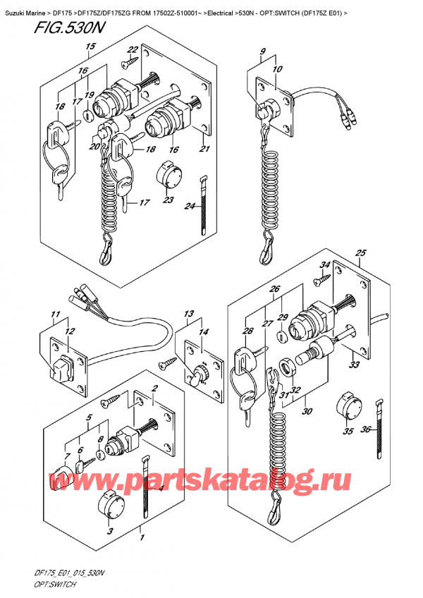  , , Suzuki DF175Z L / X FROM 17502Z-510001~ (E01)  2015 , Opt:switch  (Df175Z  E01)