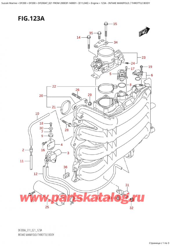,    , Suzuki Suzuki DF200A TL / TX FROM 20003F-140001~  (E01 021)  2021 , Intake Manifold / Throttle  Body /   /  