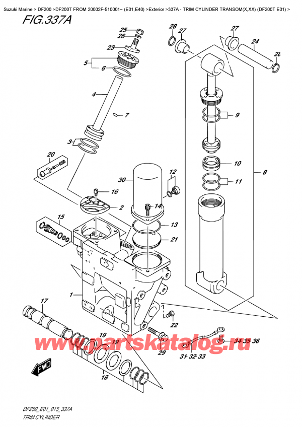  ,   , Suzuki DF200T L / X / XX FROM 20002F-510001~ (E01) , Trim  Cylinder  Transom(X,xx)  (Df200T  E01)