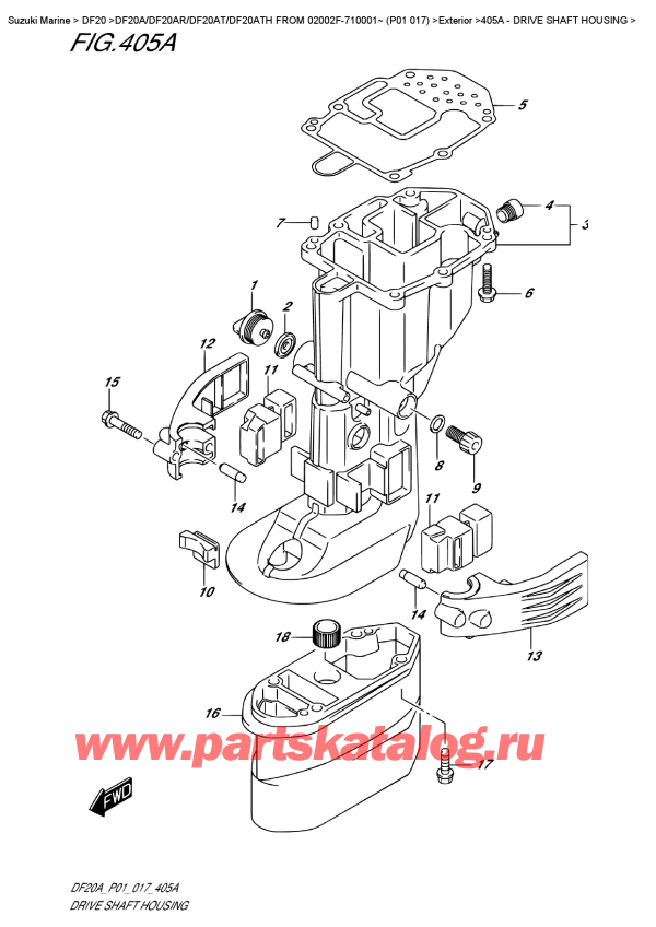  ,   ,  DF20A TL / TS FROM 02002F-710001~ (P01 017)  2017 , Drive Shaft  Housing