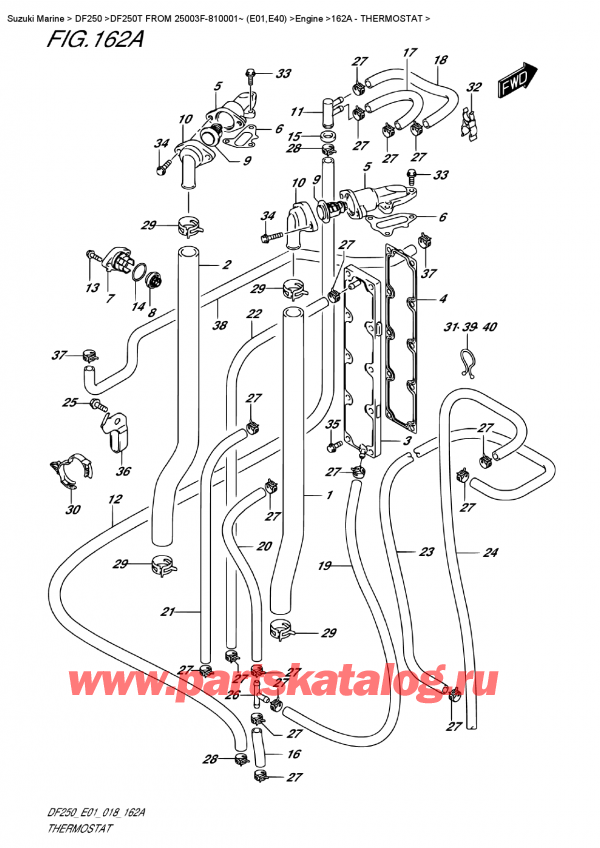  ,   , Suzuki DF250T X / XX FROM 25003F-810001~ (E01)  2018 ,  - Thermostat