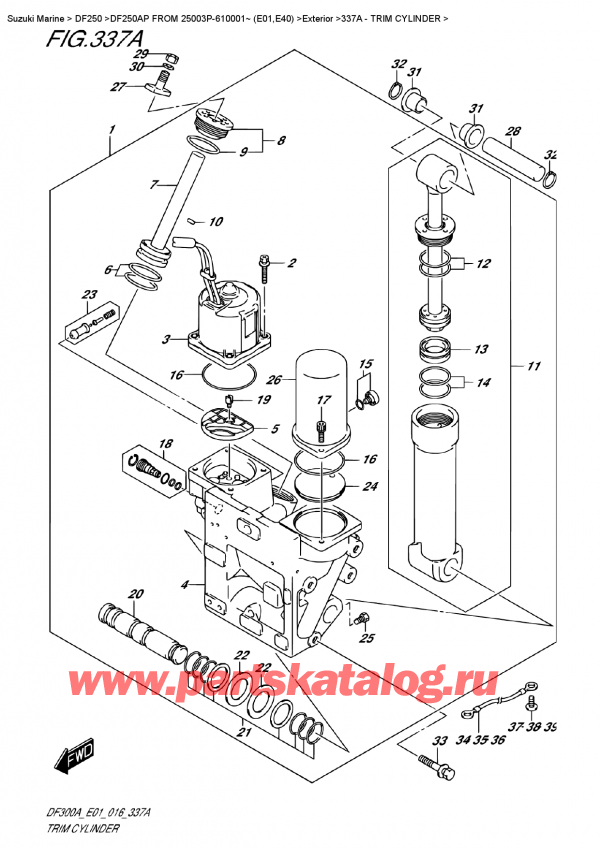   ,   , Suzuki DF250AP L/X FROM 25003P-610001~ (E01)    2016 , Trim Cylinder