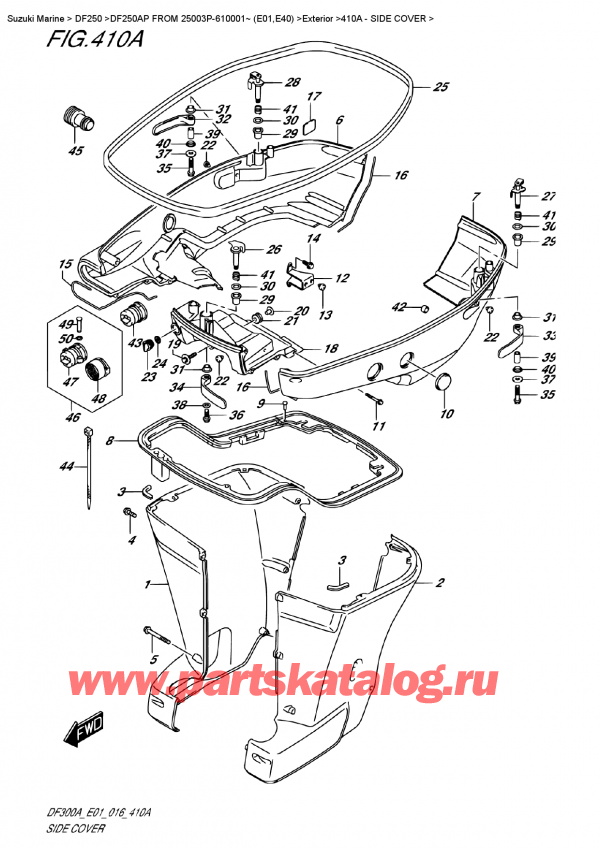  ,  , Suzuki DF250AP L/X FROM 25003P-610001~ (E01)    2016 , Side Cover