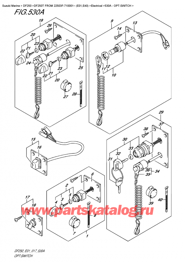   ,   , Suzuki DF250T X/XX FROM 25003F-710001~ (E01), Opt:switch / : 