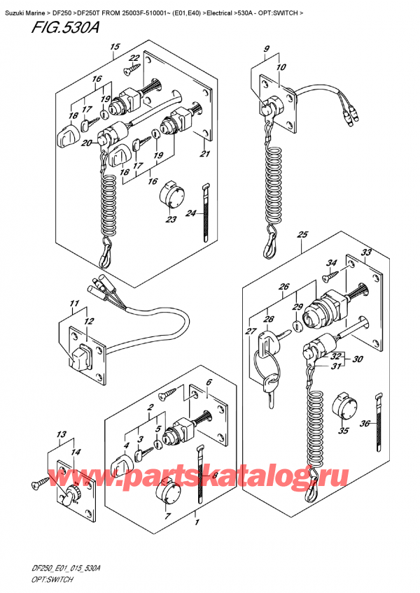   ,    , Suzuki DF250T X/XX FROM 25003F-510001~ (E01), Opt:switch