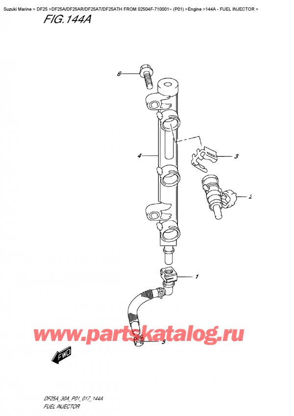  ,   , Suzuki DF25A RS FROM 02504F-710001~ (P01)  , Fuel  Injector