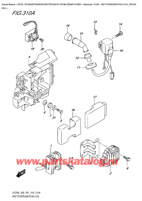 , ,  DF25A S/L FROM 02504F-610001  , Rectifier/ignition  Coil  (Df25A  P01) /  /   (Df25A P01)