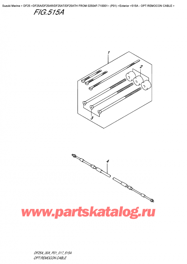  ,   , SUZUKI DF25A RS FROM 02504F-710001~ (P01)  , Opt:remocon  Cable