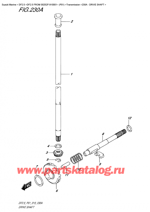  , ,  DF2.5S FROM 00252F-910001~ (P01), Drive  Shaft /   